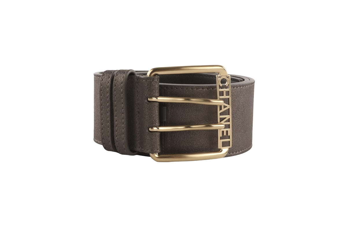 CHANEL GREY 2018 NUBUCK WAIST BELT 80CM