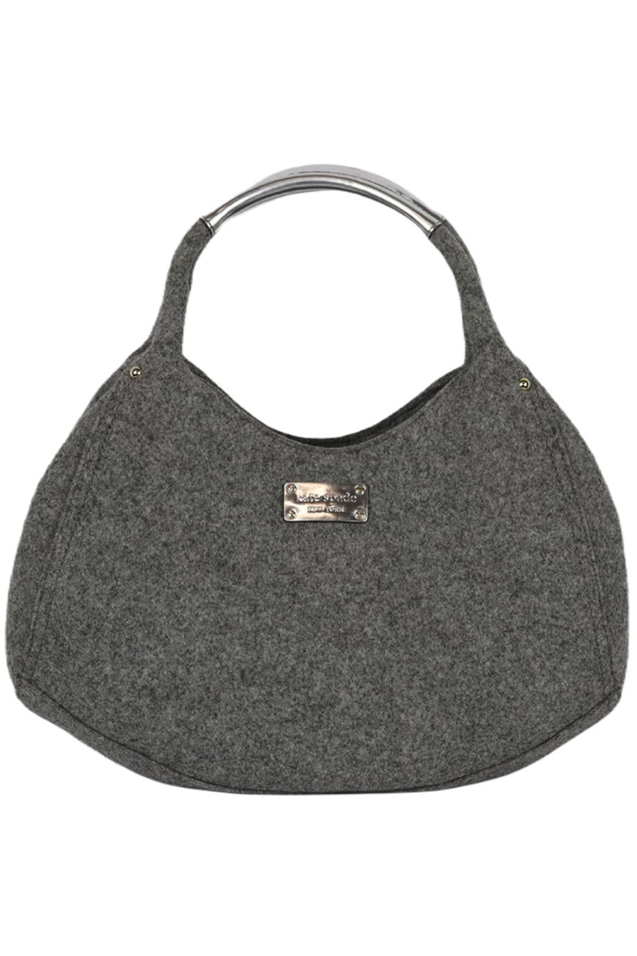 KATE SPACE LEATHER TRIMMED WOOL FELT SHOULDER BAG