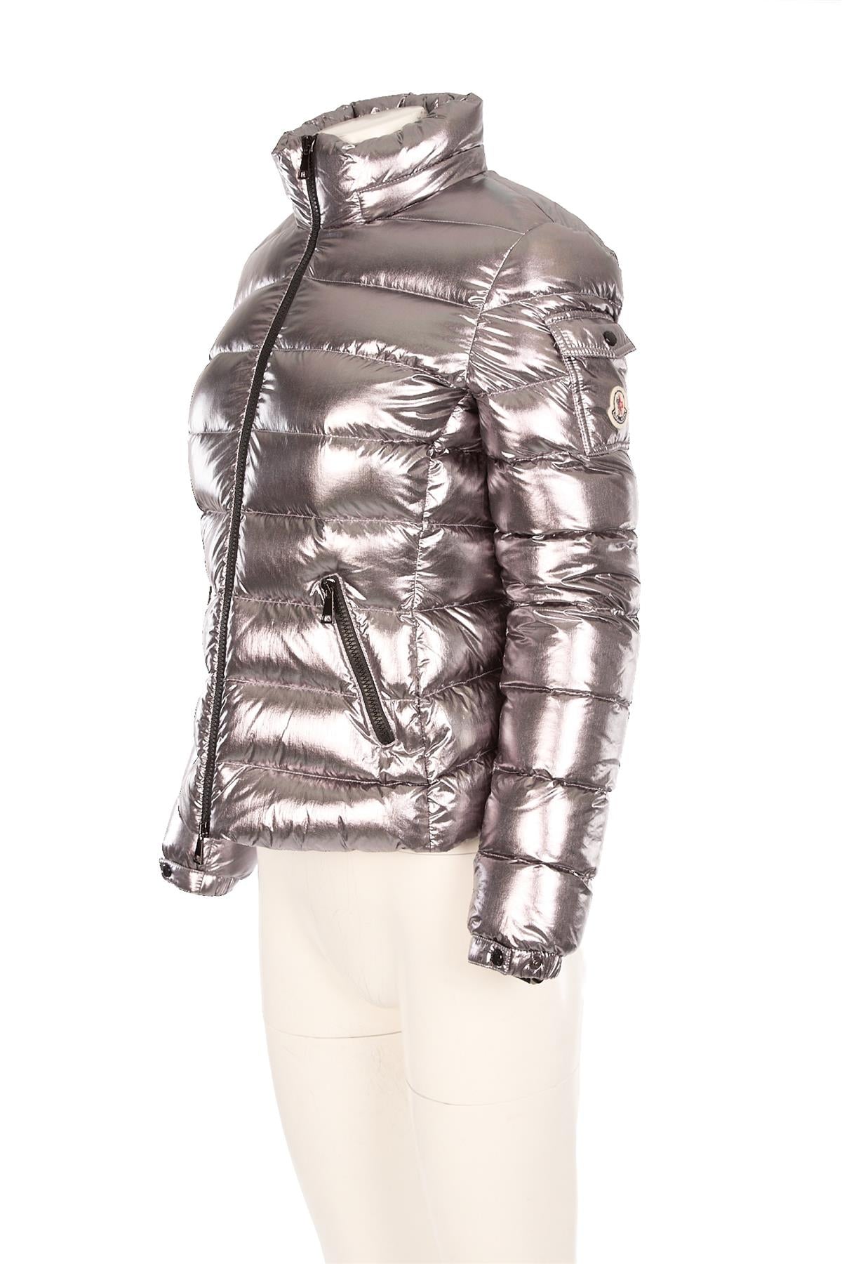 MONCLER SILVER PADDED DOWN JACKET 0 UK 6