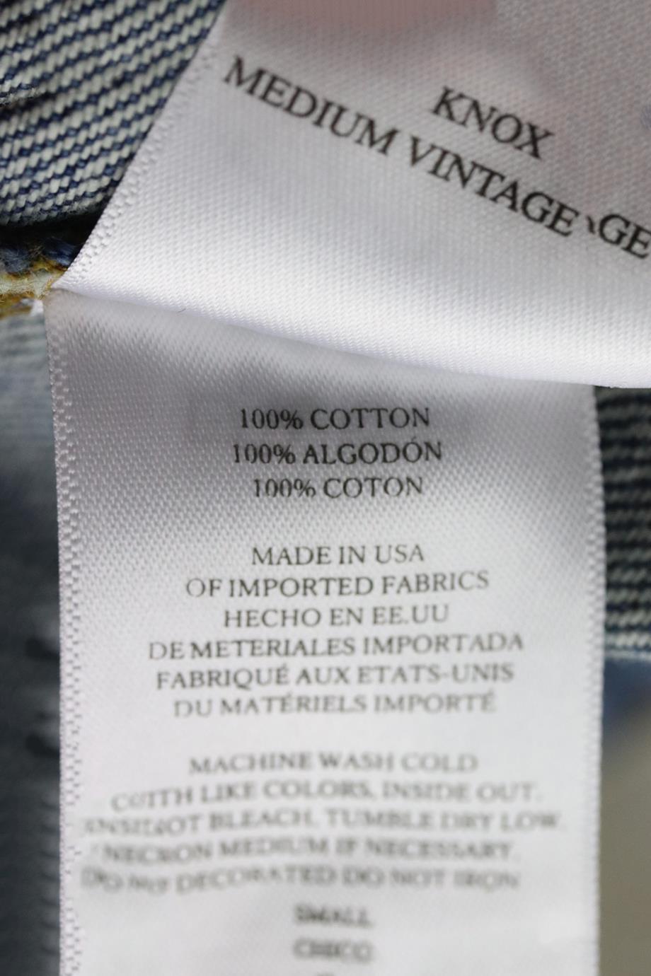 RAILS APPLIQU?D DISTRESSED DENIM JACKET SMALL