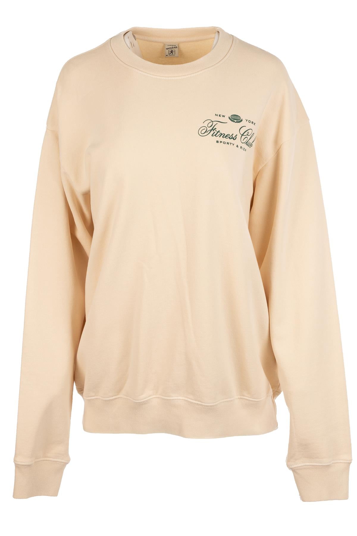 SPORTY & RICH CREAM COTTON SWEATSHIRT MEDIUM