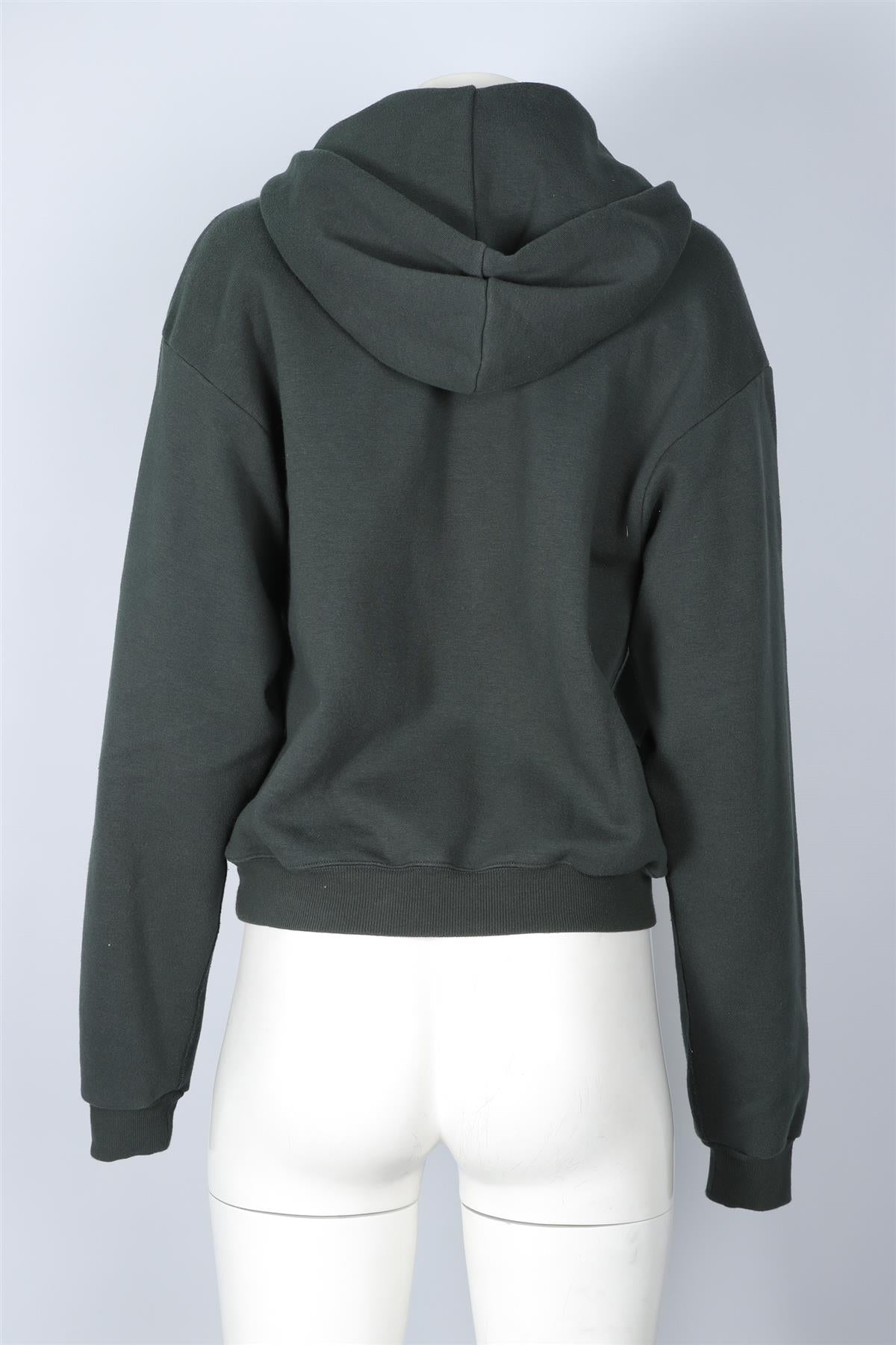 SKIMS GREEN COTTON HOODIE SMALL