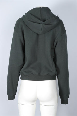 SKIMS GREEN COTTON HOODIE SMALL