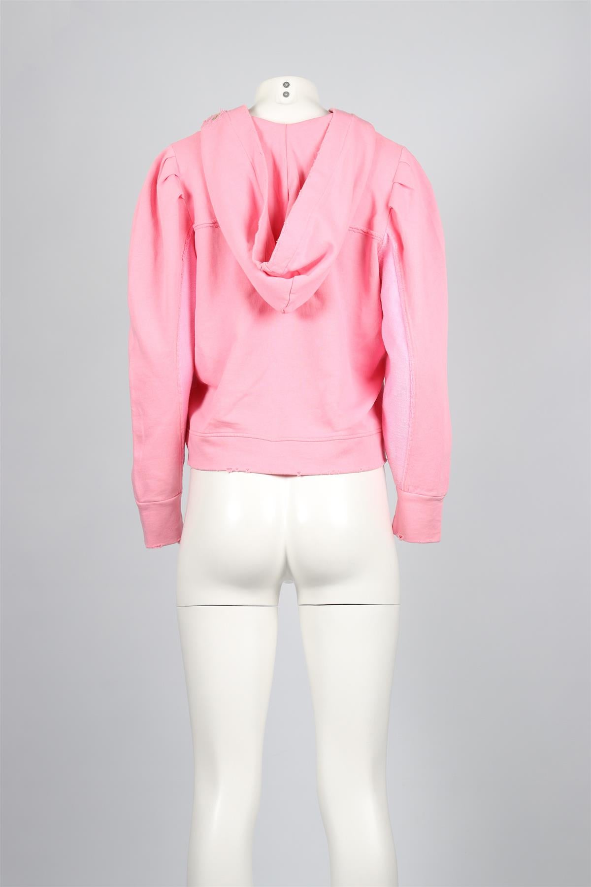 LOVESHACKFANCY PINK COTTON HOODIE SMALL