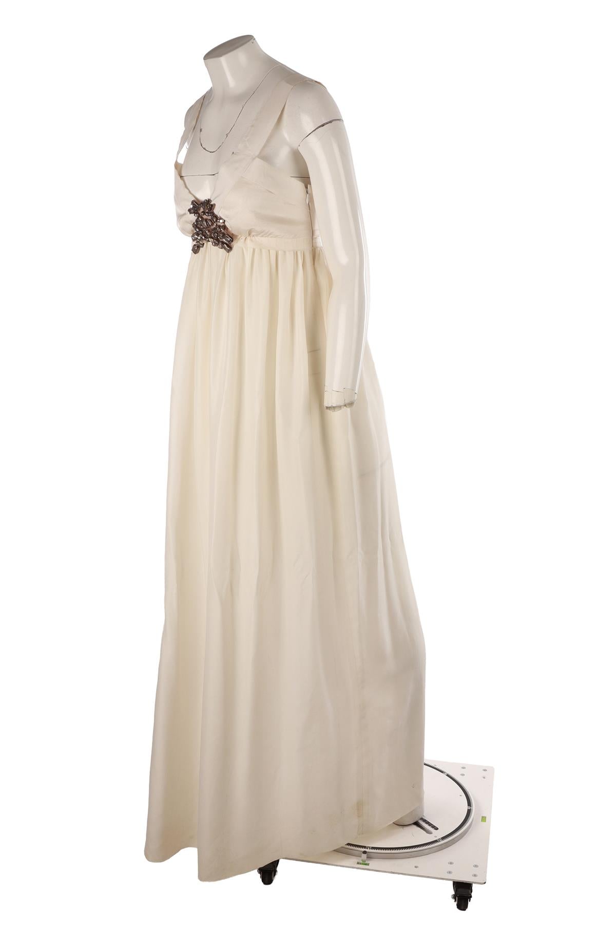 CREAM 2007 SILK MAXI DRESS