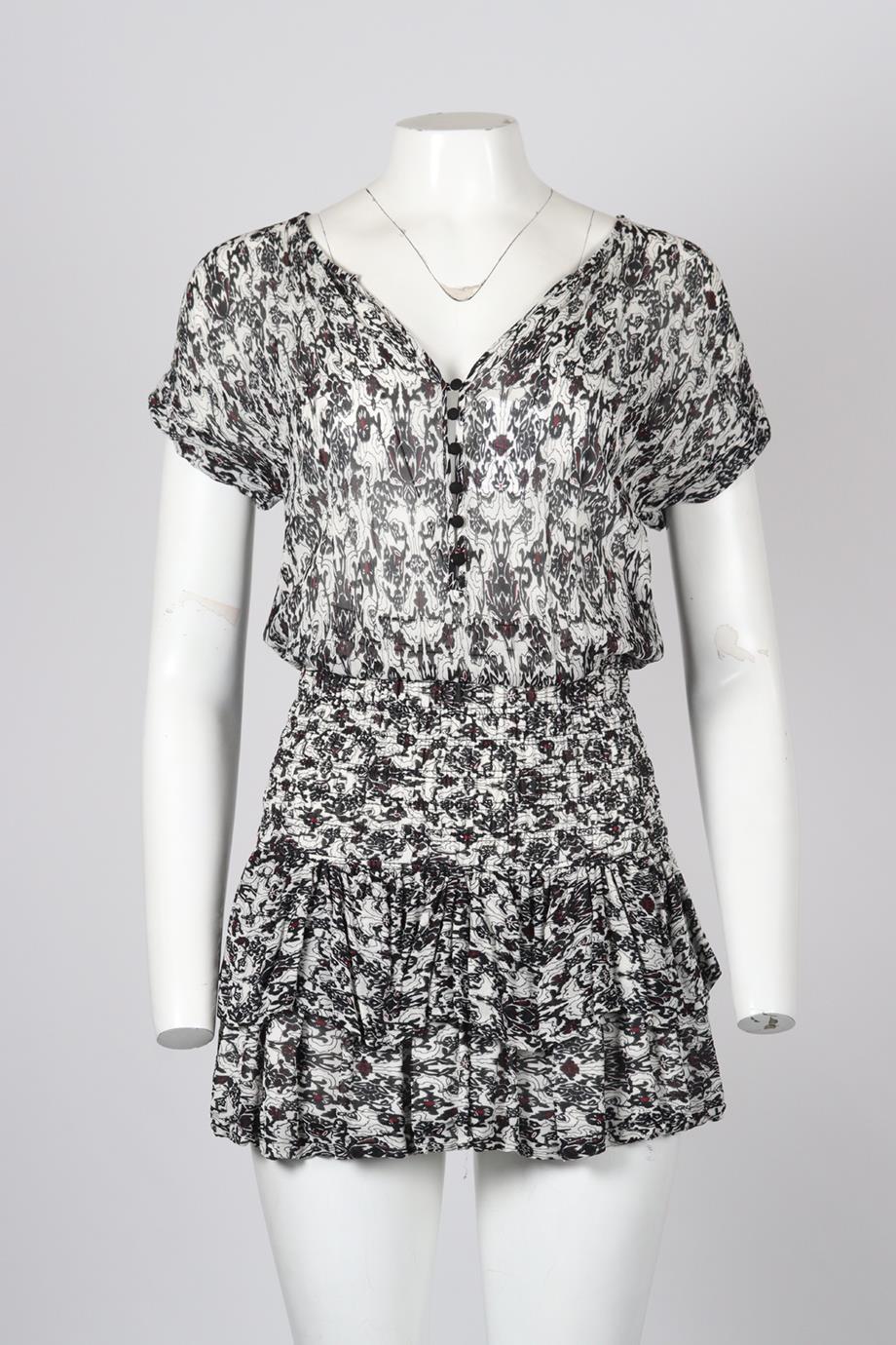 MAJE PRINTED CREPE MINI DRESS UK 8