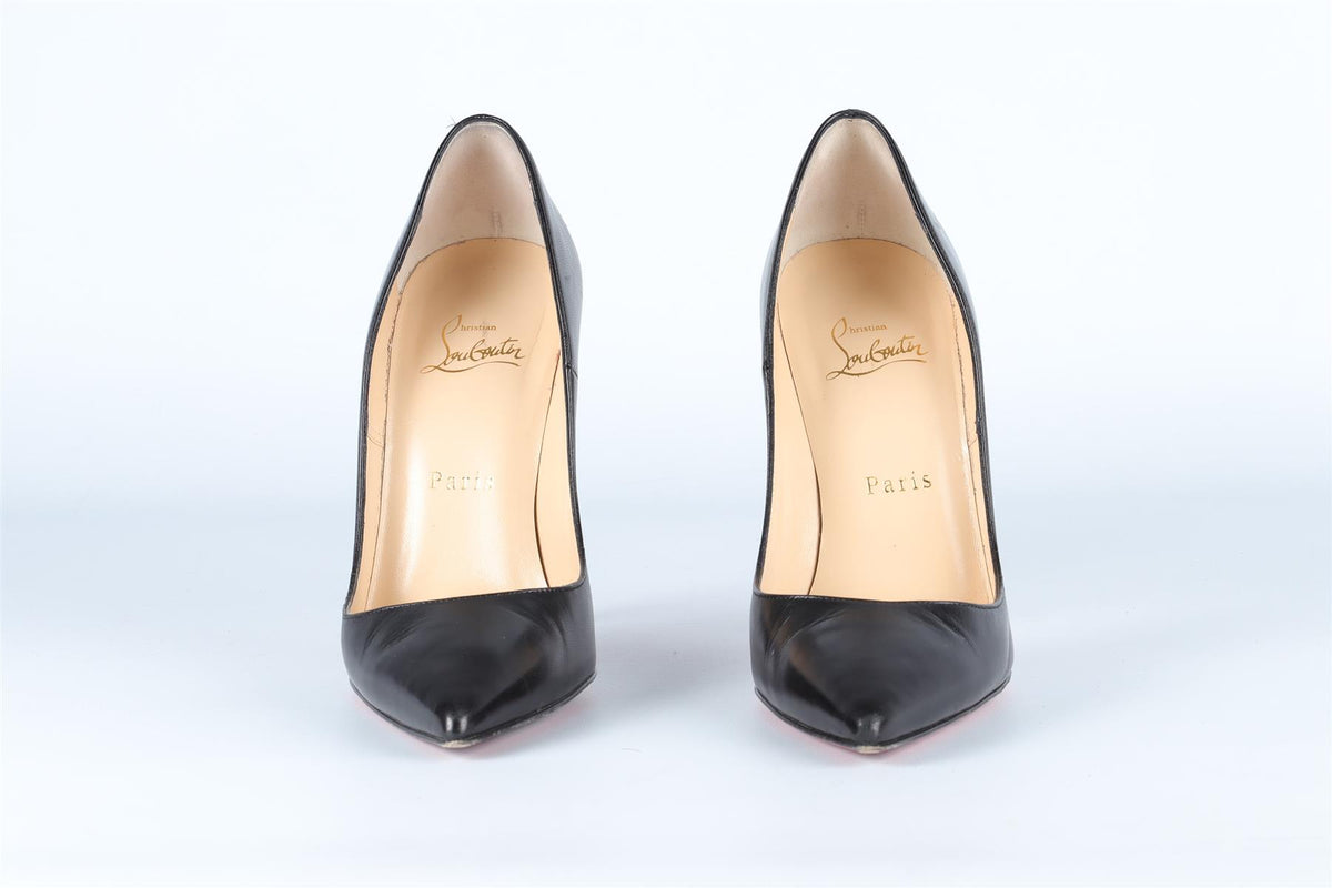 CHRISTIAN LOUBOUTIN BLACK LEATHER PUMPS EU 37.5 UK 4.5 US 7.5