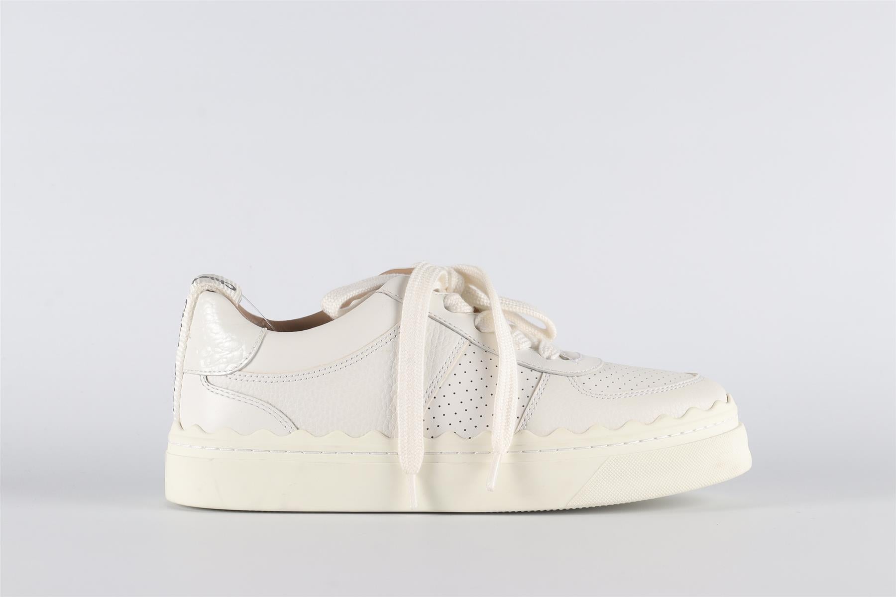 CHLOÉ WHITE LAUREN LEATHER SNEAKERS EU 36 UK 3 US 6