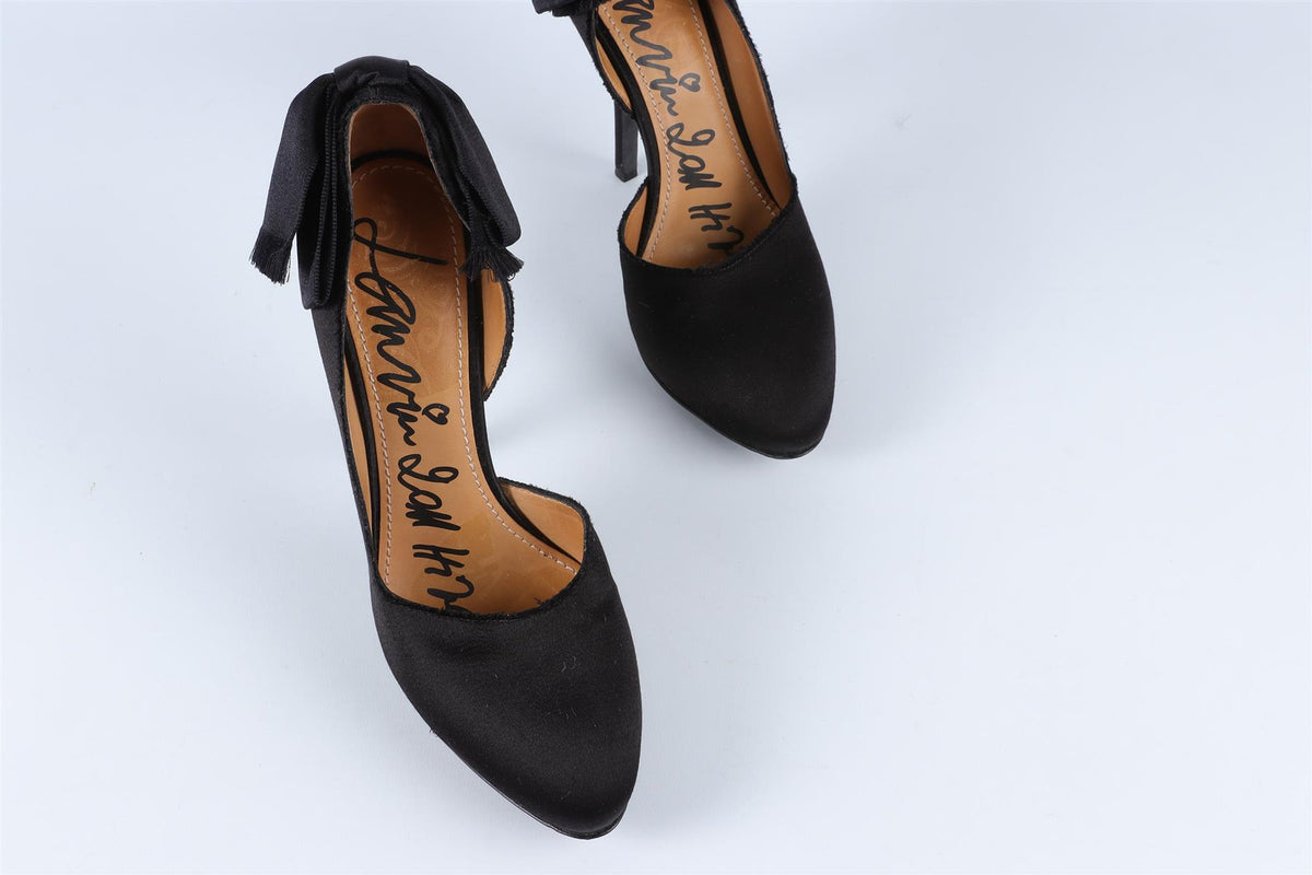 LANVIN BLACK SATIN PUMPS EU 38 UK 5 US 8
