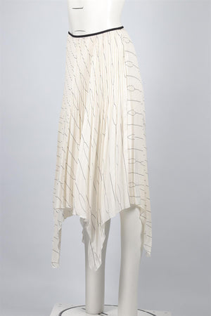 CELINE IVORY SILK MIDI SKIRT FR 36 UK 8