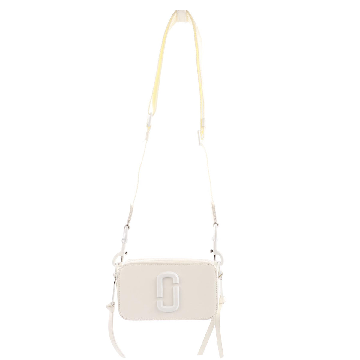MARC JACOBS WHITE SNAPSHOT LEATHER SHOULDER BAG