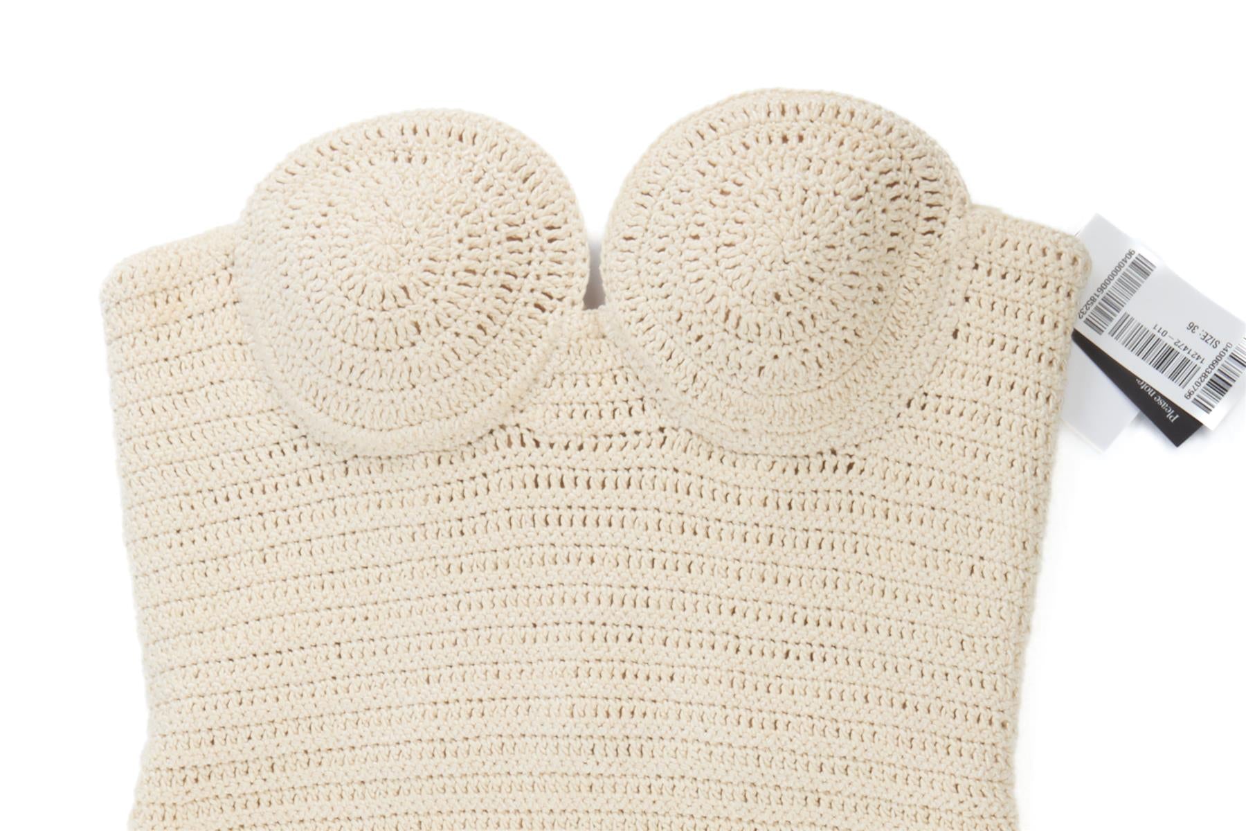 MAGDA BUTRYM CREAM CROCHET MINI DRESS FR 36