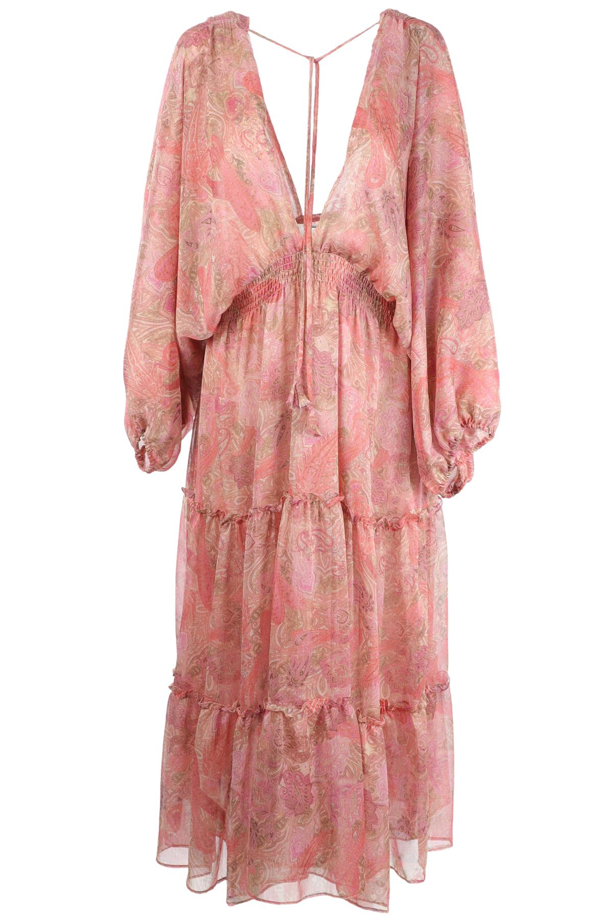 MISA LOS ANGELES PINK CHIFFON MAXI DRESS LARGE