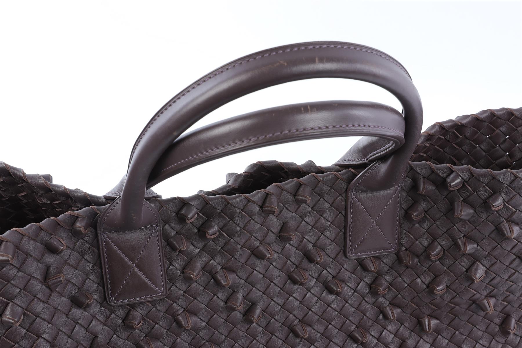 BOTTEGA VENETA BROWN CABAT MEDIUM INTRECCIATO LEATHER TOTE BAG