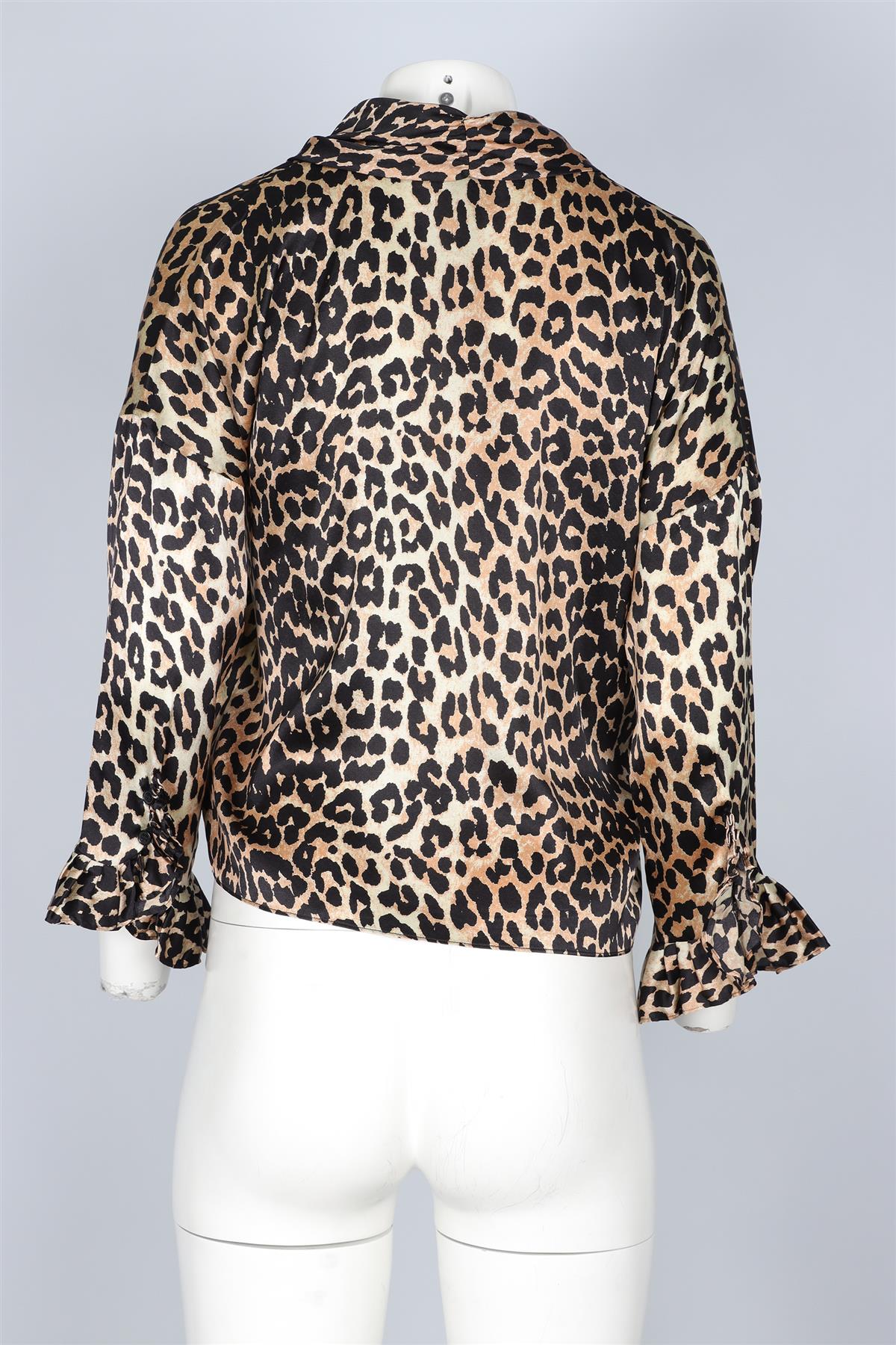 GANNI BEIGE SILK TOP UK 6