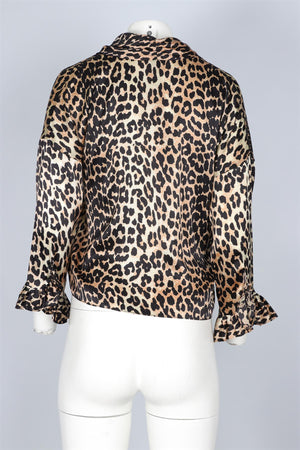 GANNI BEIGE SILK TOP UK 6