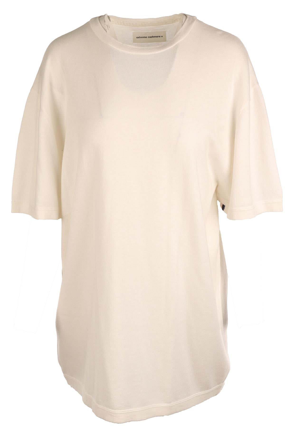 EXTREME CASHMERE WHITE CASHMERE T-SHIRT ONE SIZE