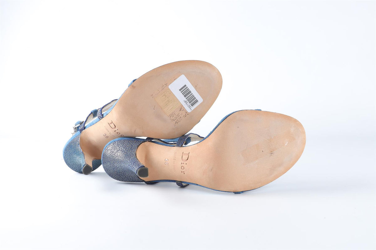 CHRISTIAN DIOR BLUE SUEDE SANDALS EU 36 UK 3 US 6