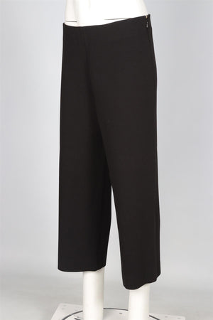 CHLOÉ BLACK CREPE WIDE LEG TROUSERS FR 42 UK 14
