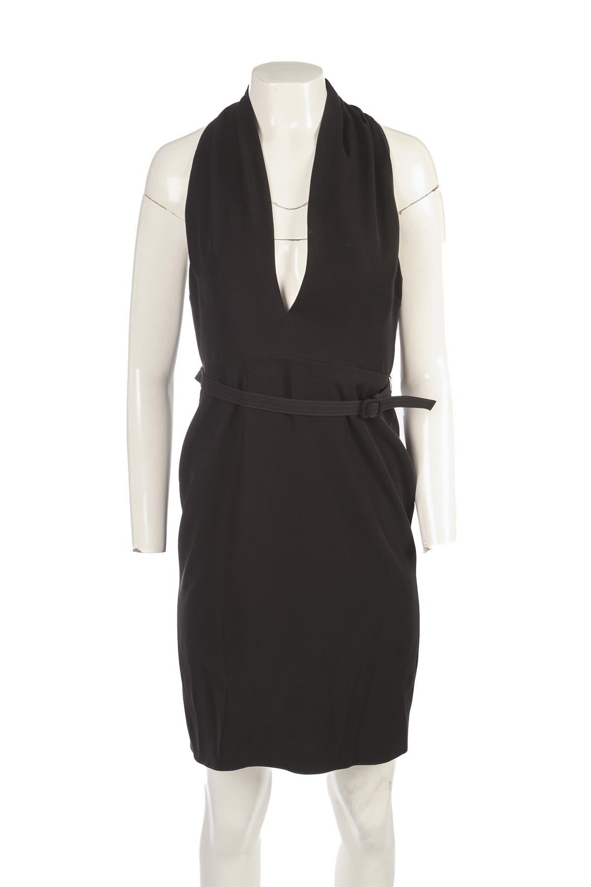 GUCCI BLACK WOVEN MIDI DRESS IT 42 UK 10