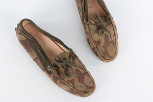TOD'S GREEN SUEDE LOAFERS EU 37.5 UK 4.5 US 7.5