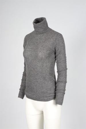 JOSEPH GREY CASHMERE TURTLENECK SWEATER X-LARGE