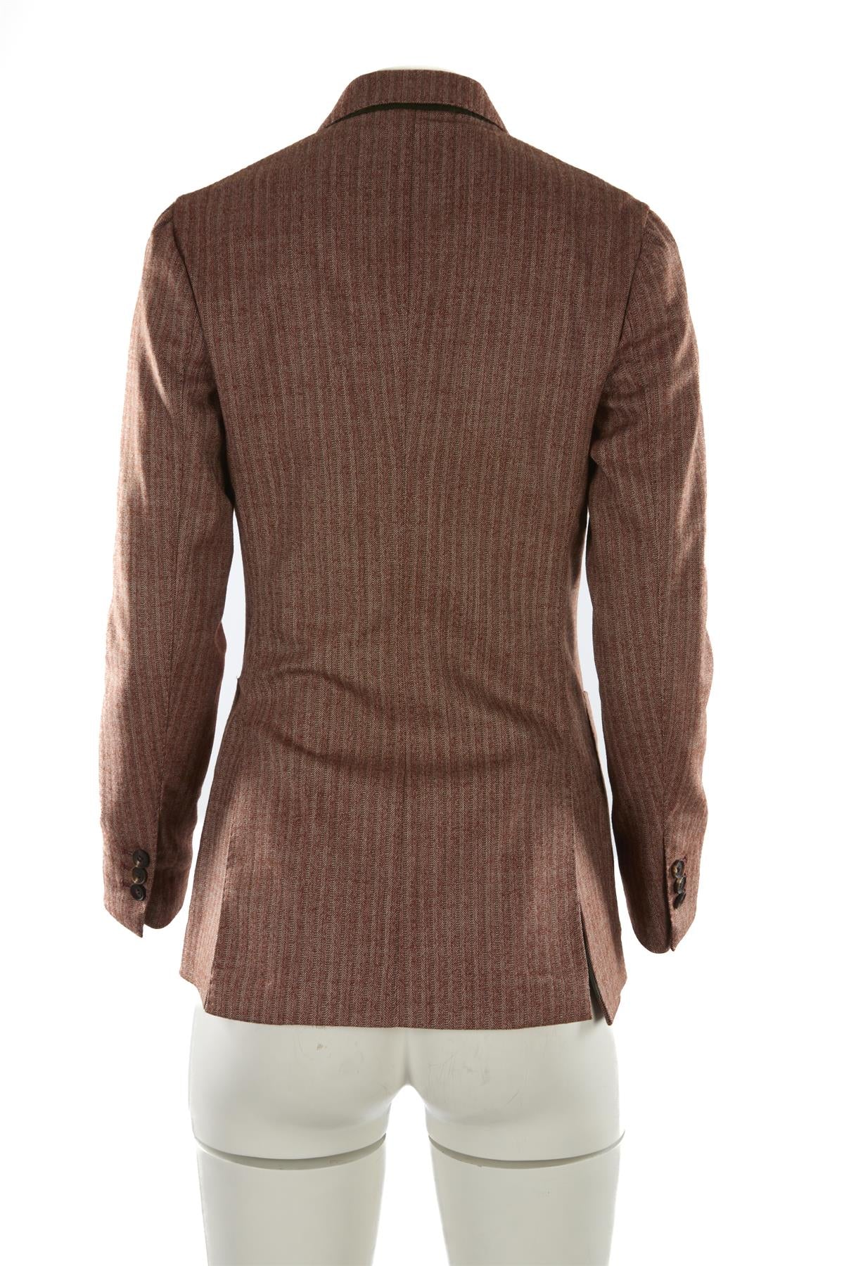 GIULIVA HERITAGE BROWN WOOL BLAZER IT 38 UK 6