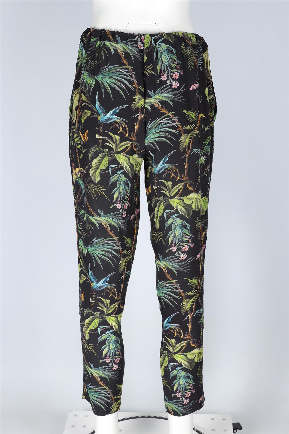 GUCCI BLACK SILK STRAIGHT LEG PANTS IT 46 UK 14