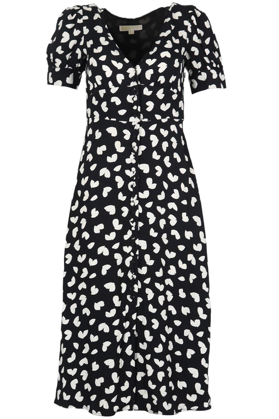 MICHAEL MICHAEL KORS PRINTED CREPE MIDI DRESS XSMALL