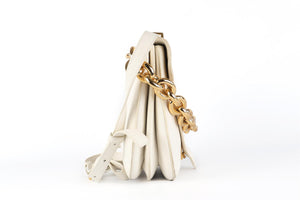 BOTTEGA VENETA WHITE MOUNT MEDIUM LEATHER SHOULDER BAG
