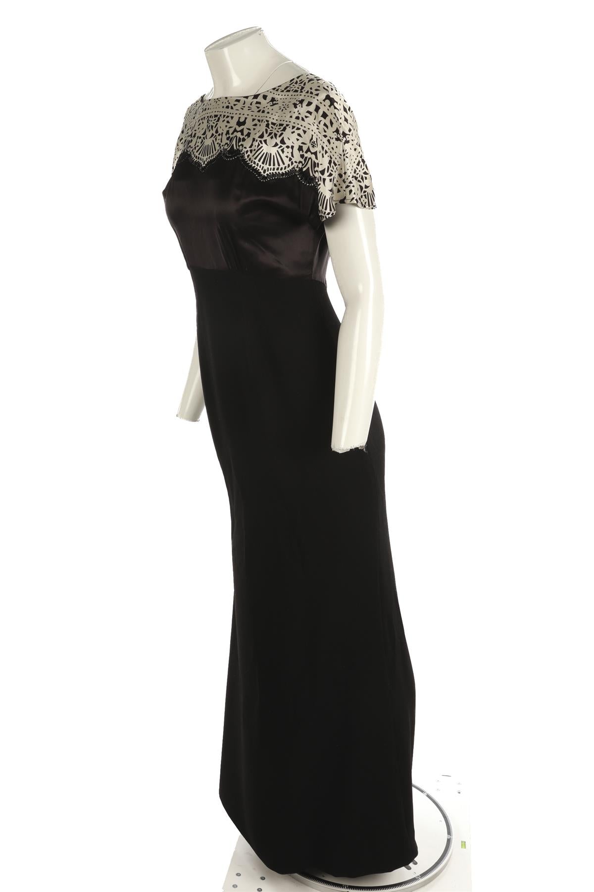 TORY BURCH BLACK SILK MAXI DRESS US 6 UK 10