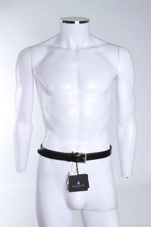LANVIN BLACK MEN'S LEATHER BELT 105 CM