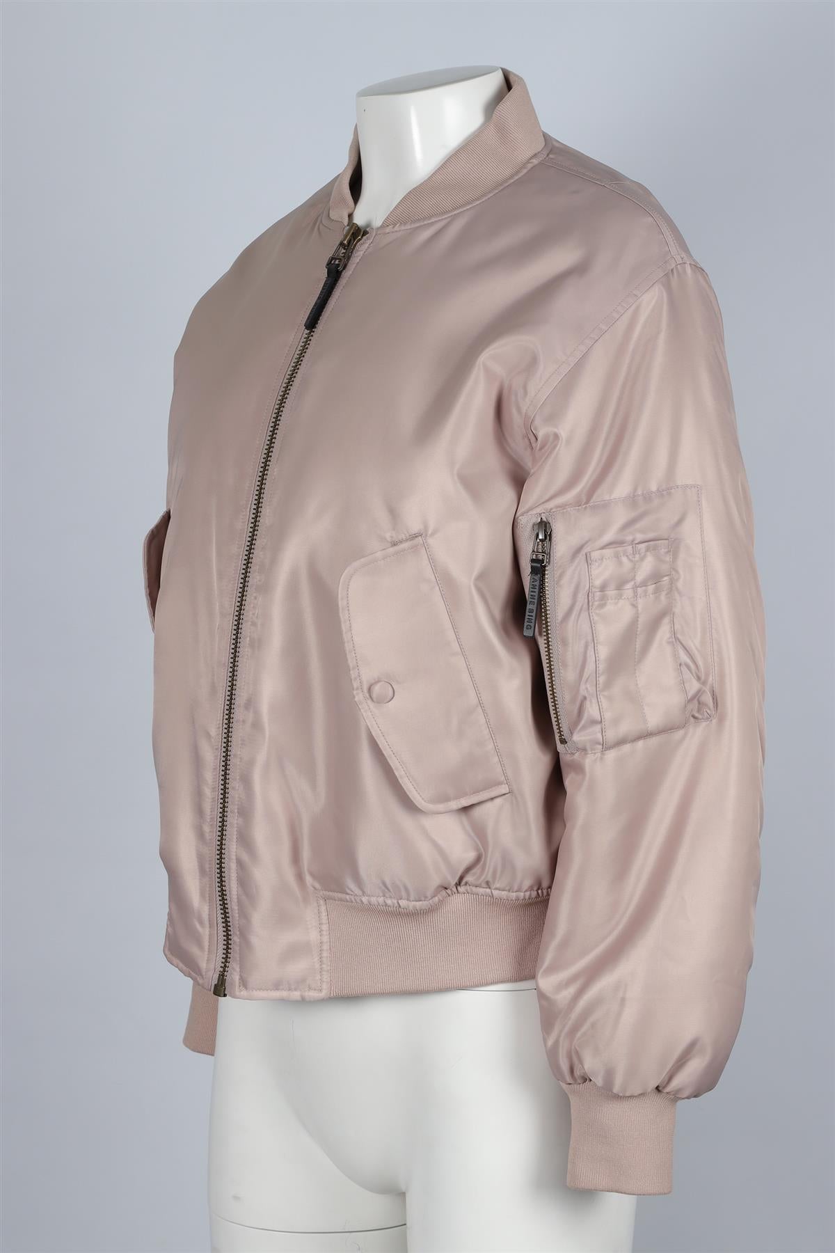ANINE BING BEIGE SHELL BOMBER JACKET XSMALL