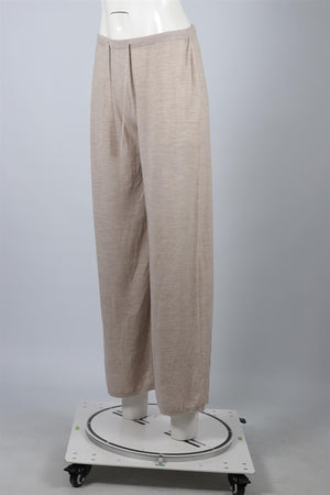 LESET BEIGE WOOL WIDE LEG PANTS XSMALL