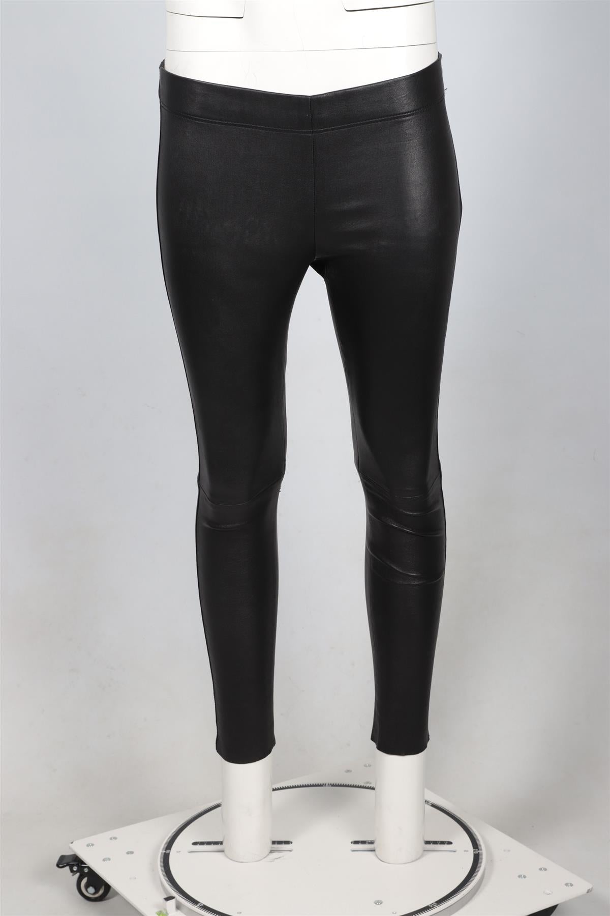 JOSEPH BLACK LEATHER SKINNY PANTS IT 36 UK 4