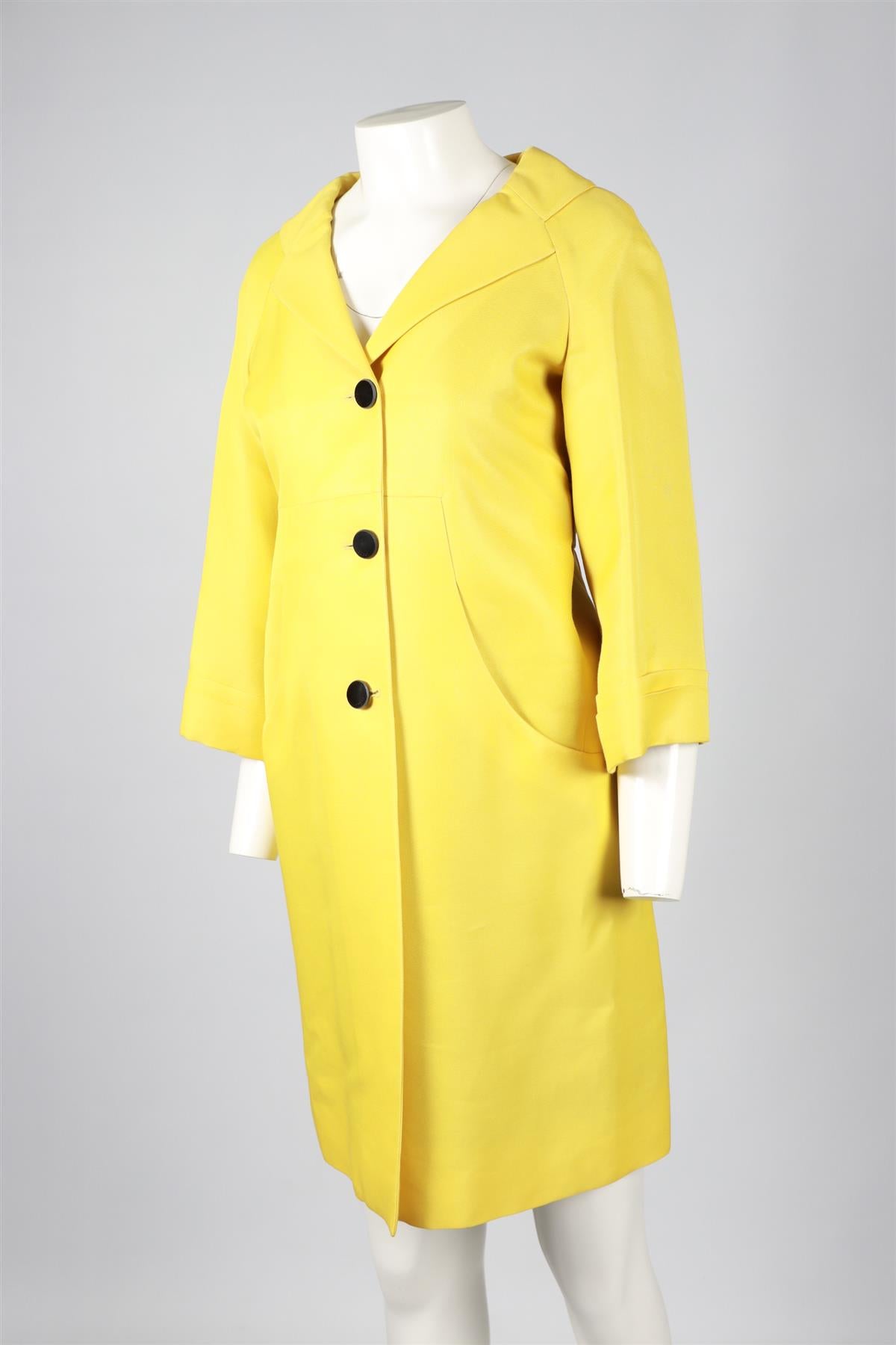 GUCCI YELLOW SILK BLEND COAT