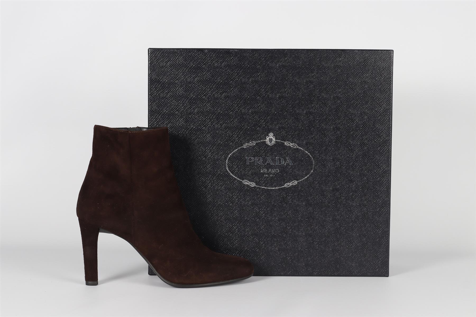 PRADA BROWN SUEDE ANKLE BOOTS EU 38 UK 5 US 8