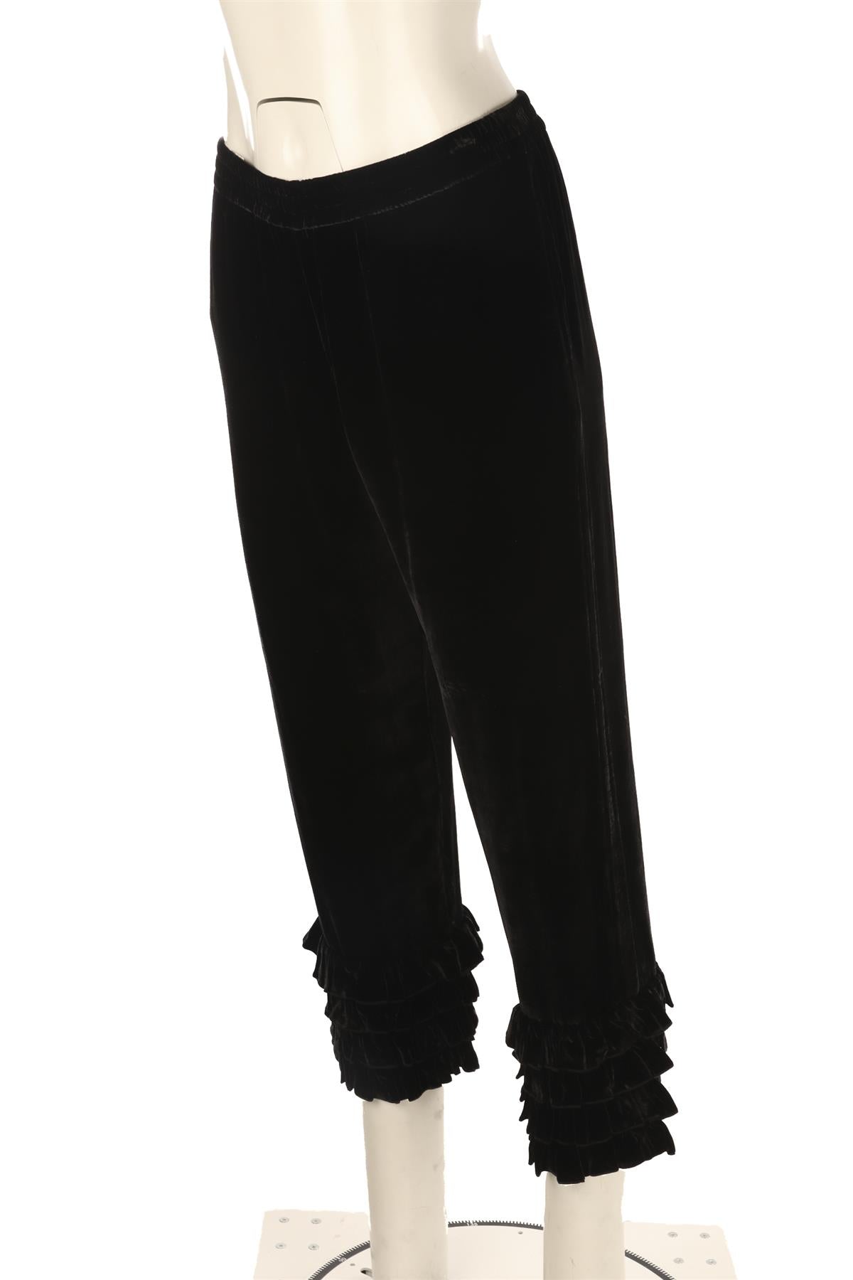 MUZUNGU SISTERS BLACK VELVET STRAIGHT LEG PANTS SMALL