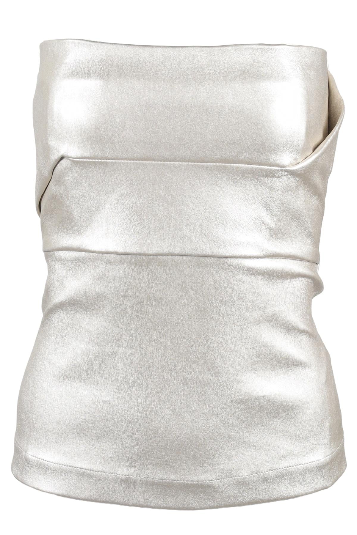 RICH OWENS SILVER LEATHER TOP IT 40 UK 8