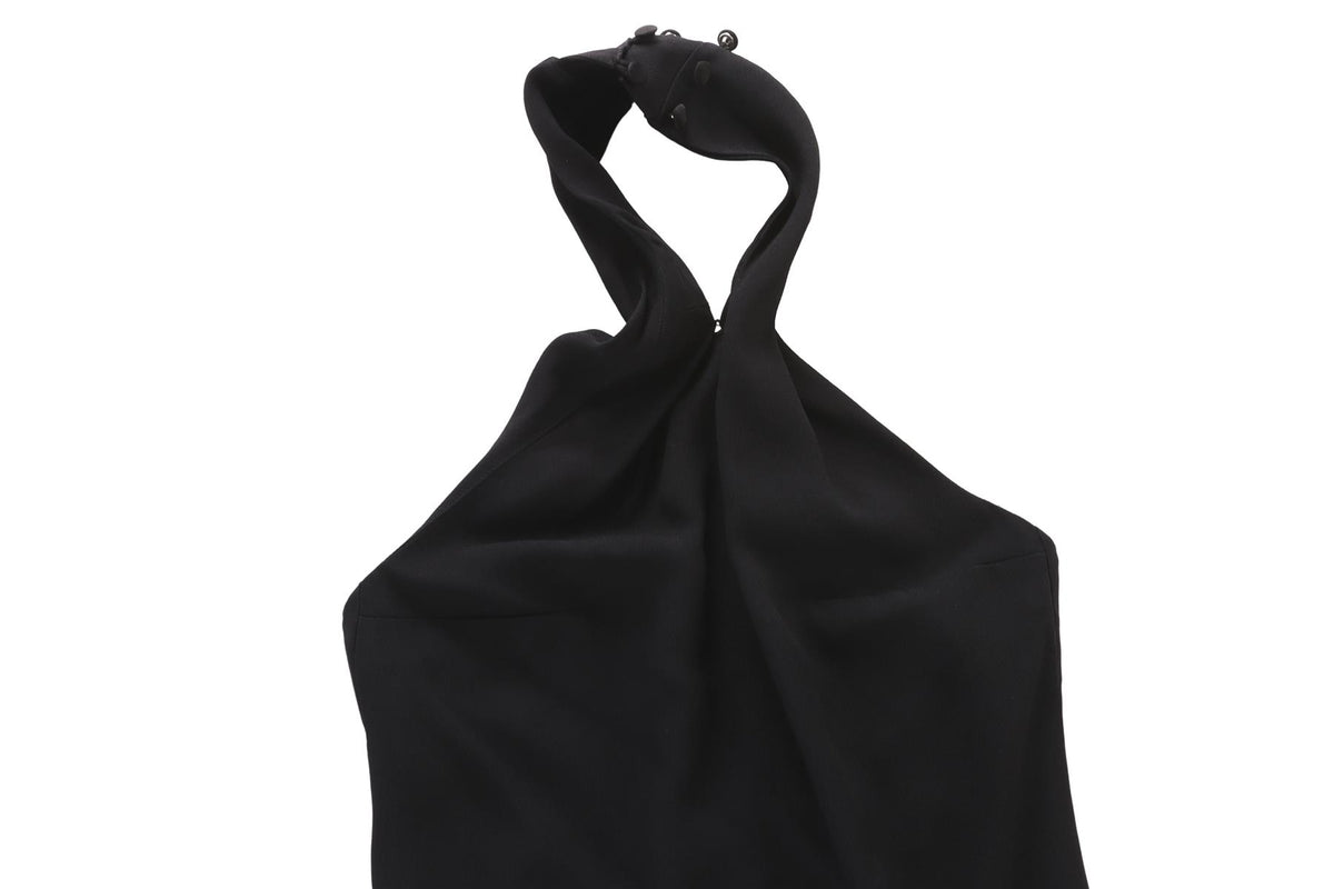 TALLER MARMO BLACK CREPE MAXI DRESS IT 38 UK 6