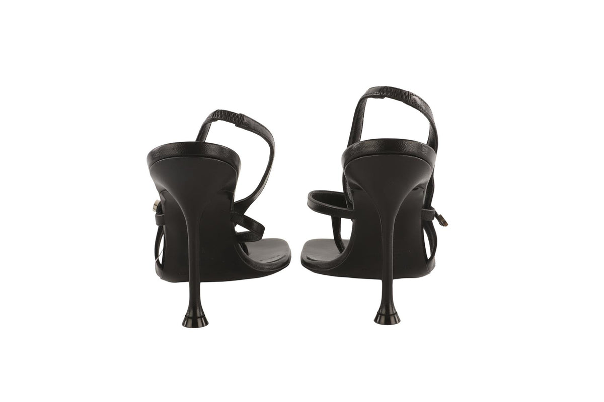 MAGDA BUTRYM BLACK LEATHER SLINGBACK SANDALS EU 37 UK 4 US 7