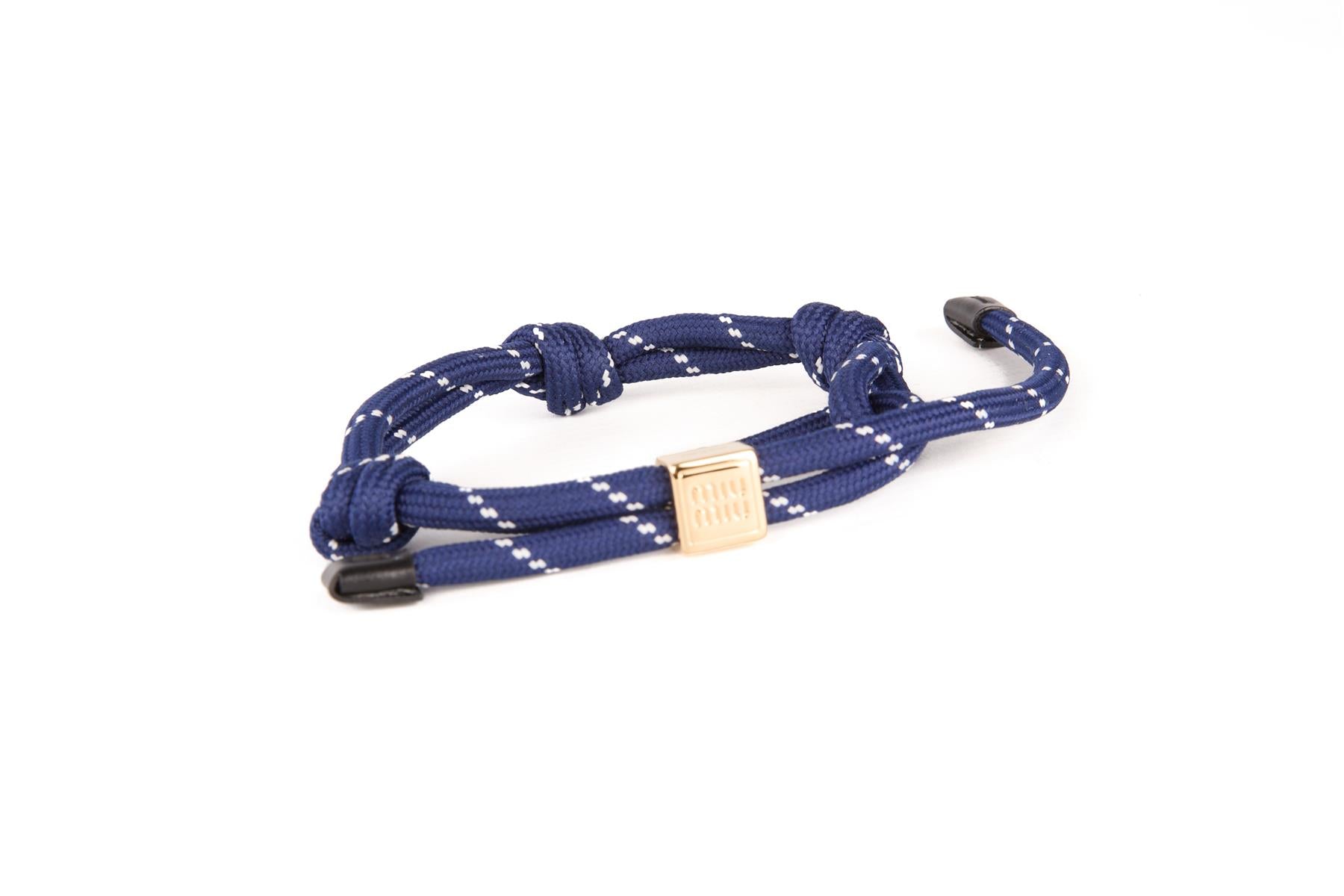 MIU MIU NAVY CORD BRACELET ONE SIZE