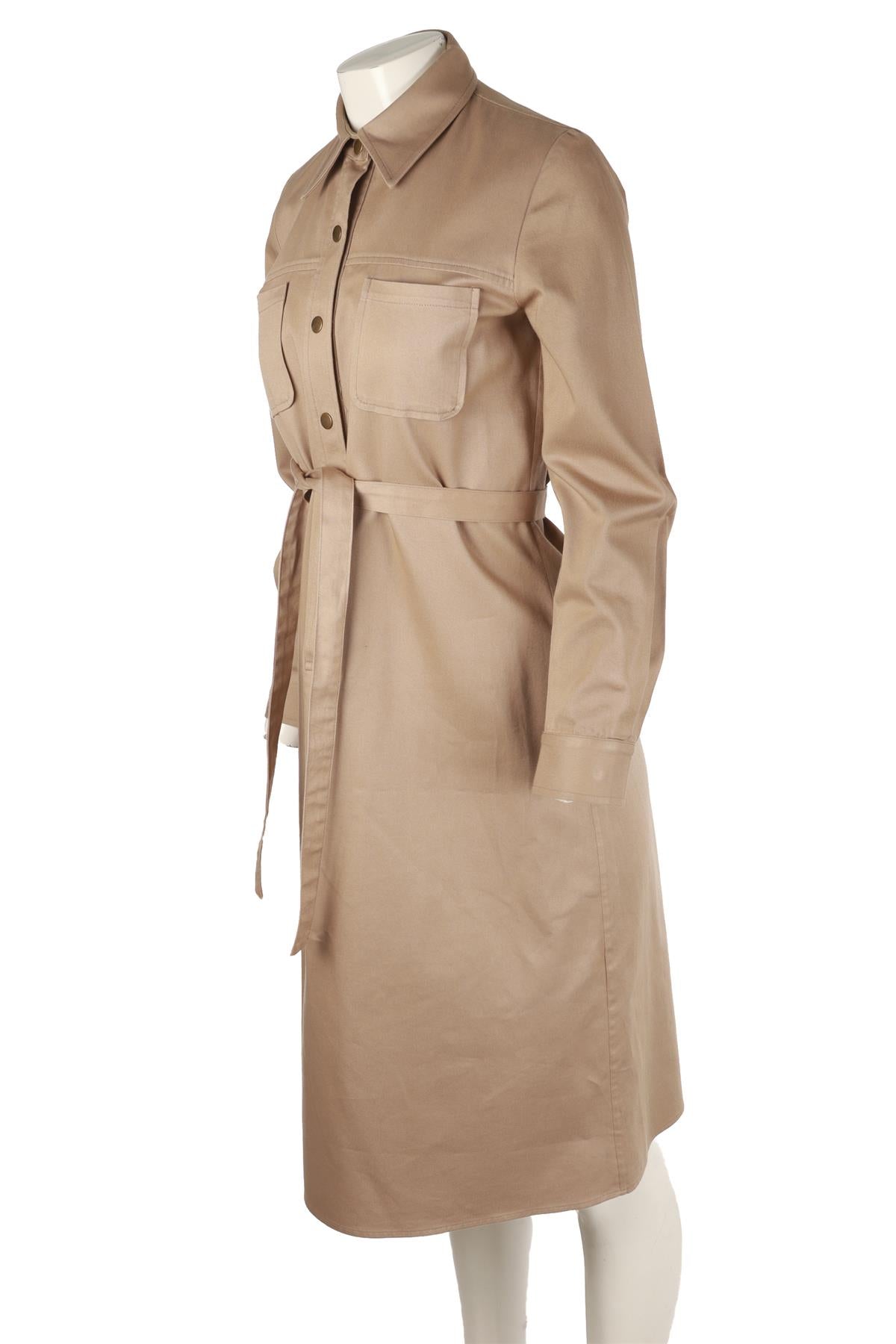 NILI LOTAN BROWN COTTON MIDI DRESS SMALL