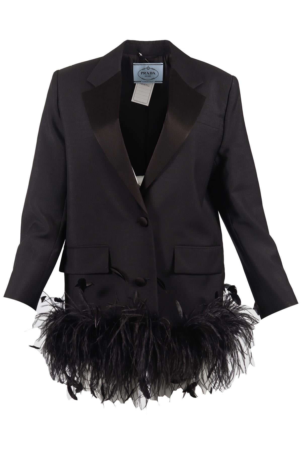 PRADA FEATHER AND WOOL BLAZER IT 40 UK 8
