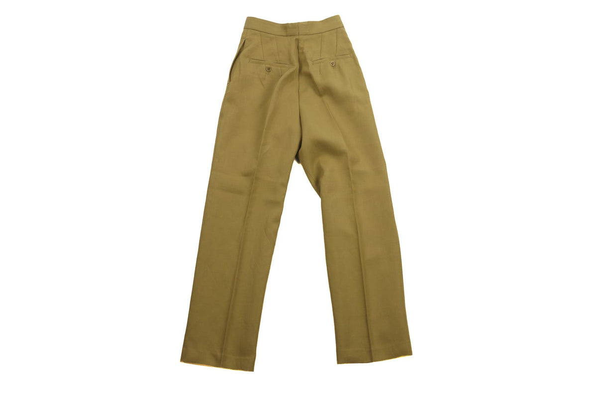RAEY GREEN COTTON STRAIGHT LEG PANTS UK 6