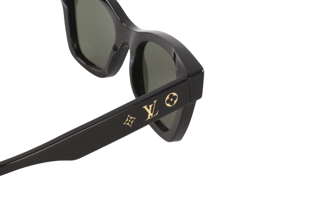 LOUIS VUITTON BLACK SQUARE FRAME ACETATE SUNGLASSES