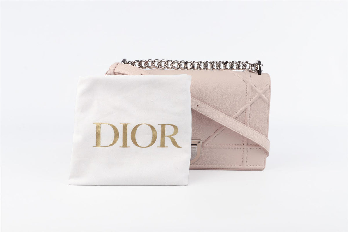 CHRISTIAN DIOR PINK DIORAMA MEDIUM LEATHER SHOULDER BAG