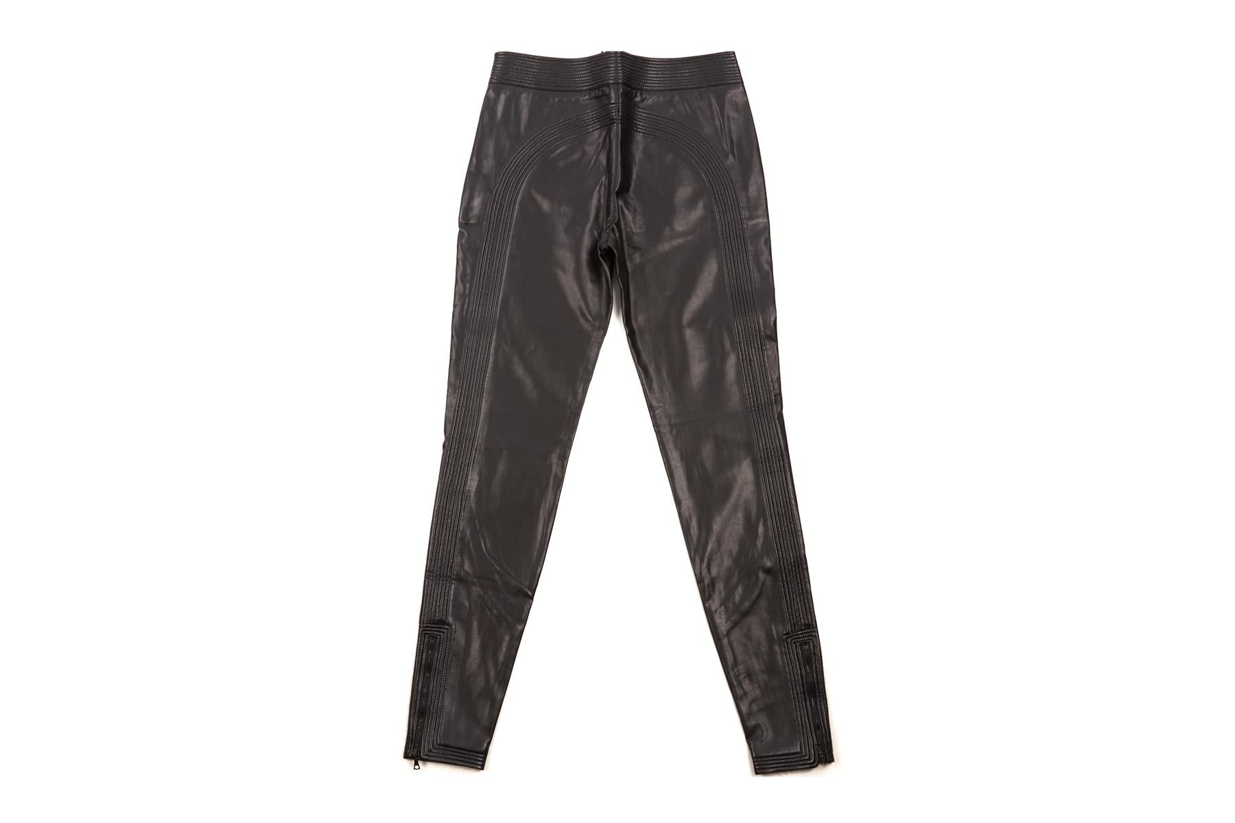 ERMANNO SCERVINO BLACK FAUX LEATHER SKINNY PANTS IT 38 UK 6
