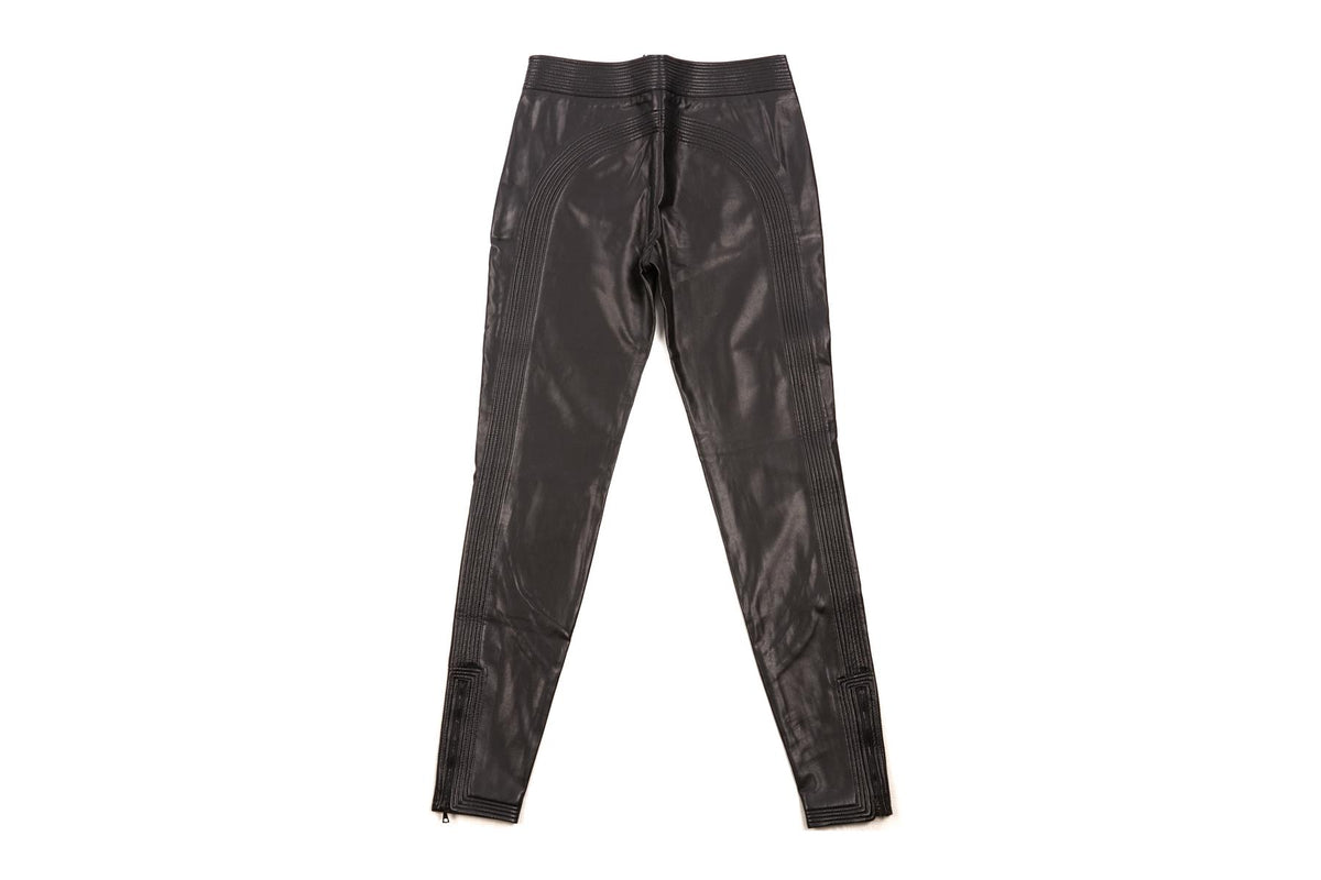 ERMANNO SCERVINO BLACK FAUX LEATHER SKINNY PANTS IT 38 UK 6