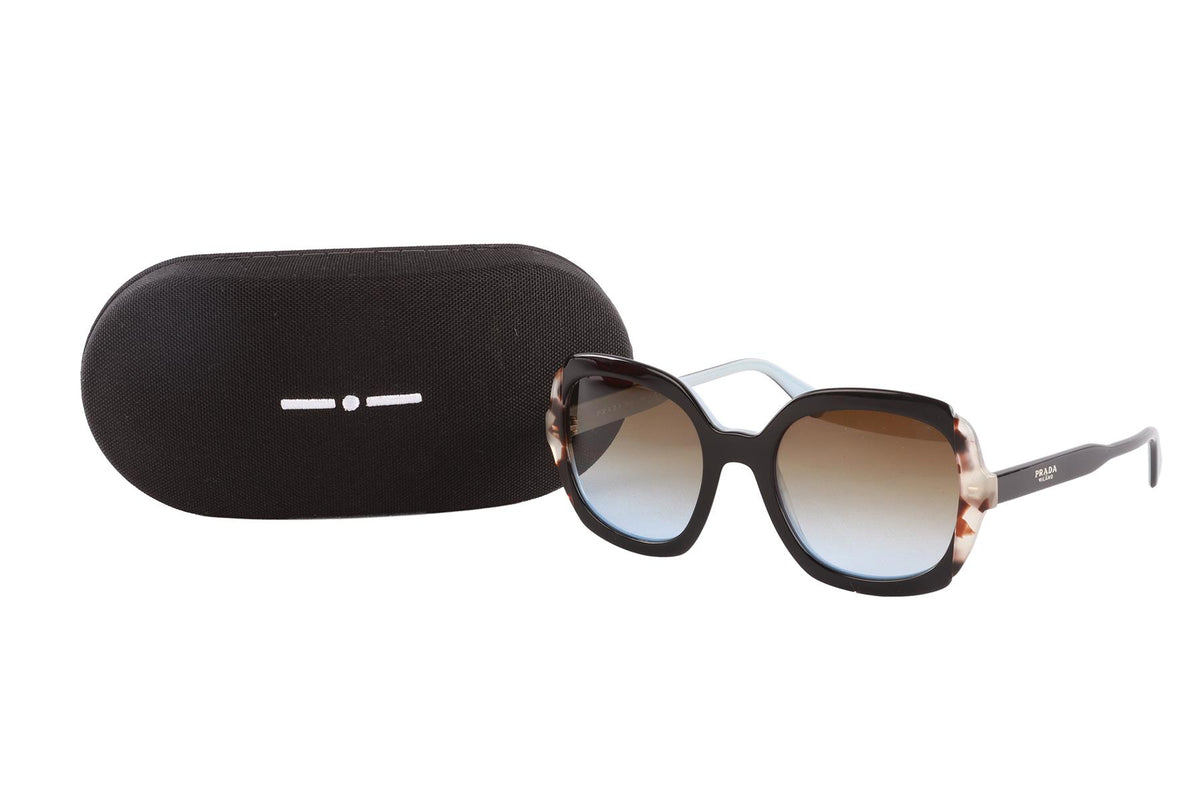 PRADA BLACK SQUARE FRAME ACETATE SUNGLASSES